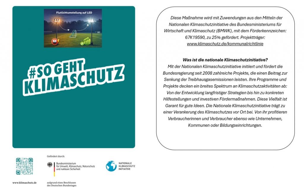 Neues Licht für unsere Flutlichtanlage auf Platz 1!
